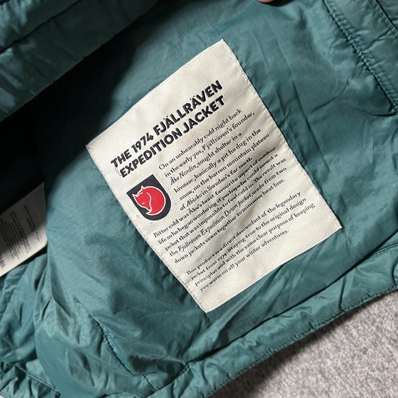 Fjallraven Expedition X-Latt Jacket Womens Large Green Lightweight Puffer Zip - Picture 6 of 13